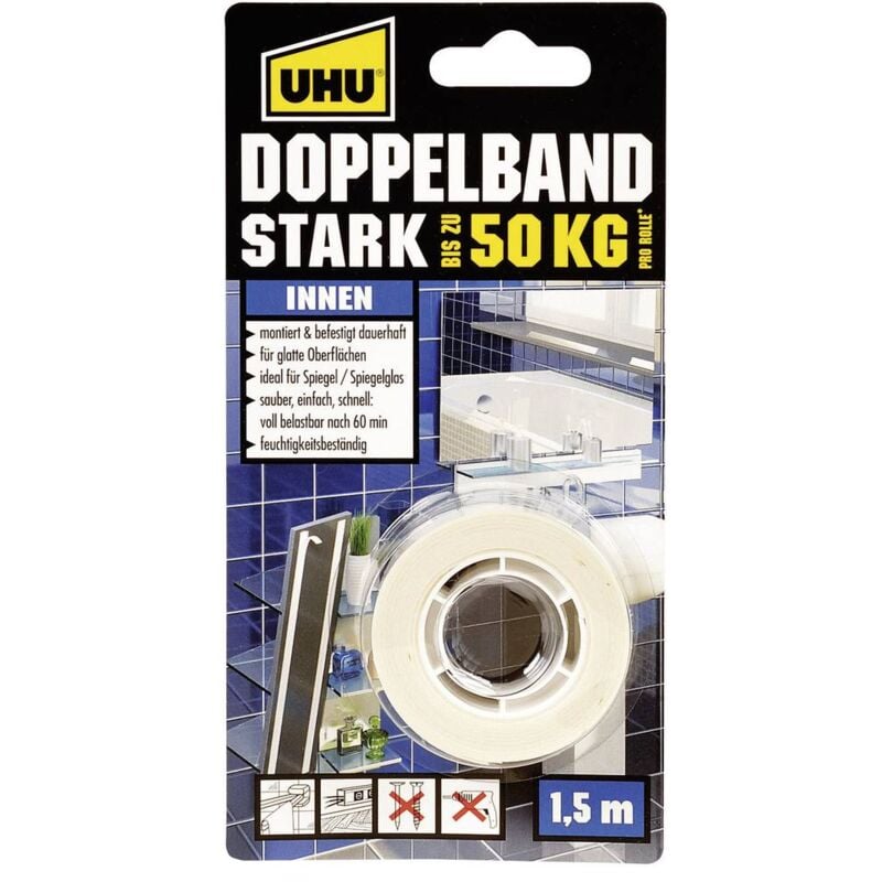 foto del prodotto 46855 nastro biadesivo l x l 1.5 m x 19 mm 1 pz. uhu