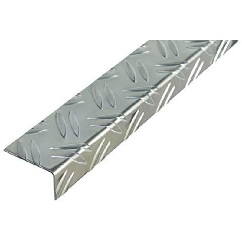 foto del prodotto 468903 profilo angolare tipo mandorlato alluminio, nudo 1000 x 43,5 x 23,5 mm - alberts