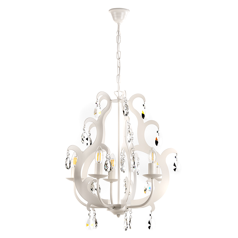 foto del prodotto 4703 5b lampadario jane 5xe14 colore bianco