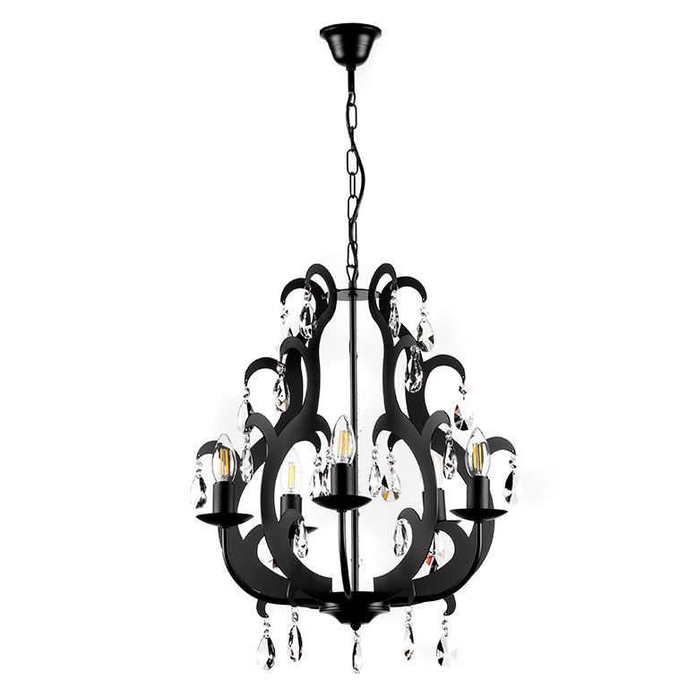 foto del prodotto 4703 5n lampadario jane 5xe14 colore nero