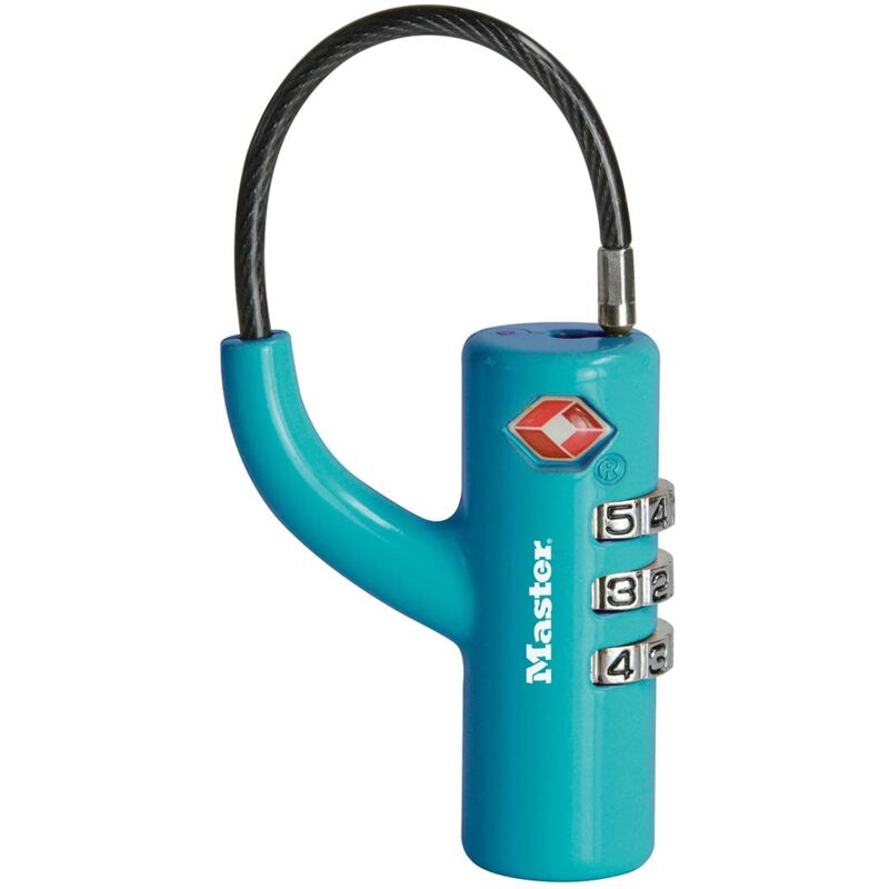 foto del prodotto 4717eurdblu lucchetto per bagagli in alluminio approvato dalla tsa, blu, 8.1 x 1.8 x 1.8 cm master lock