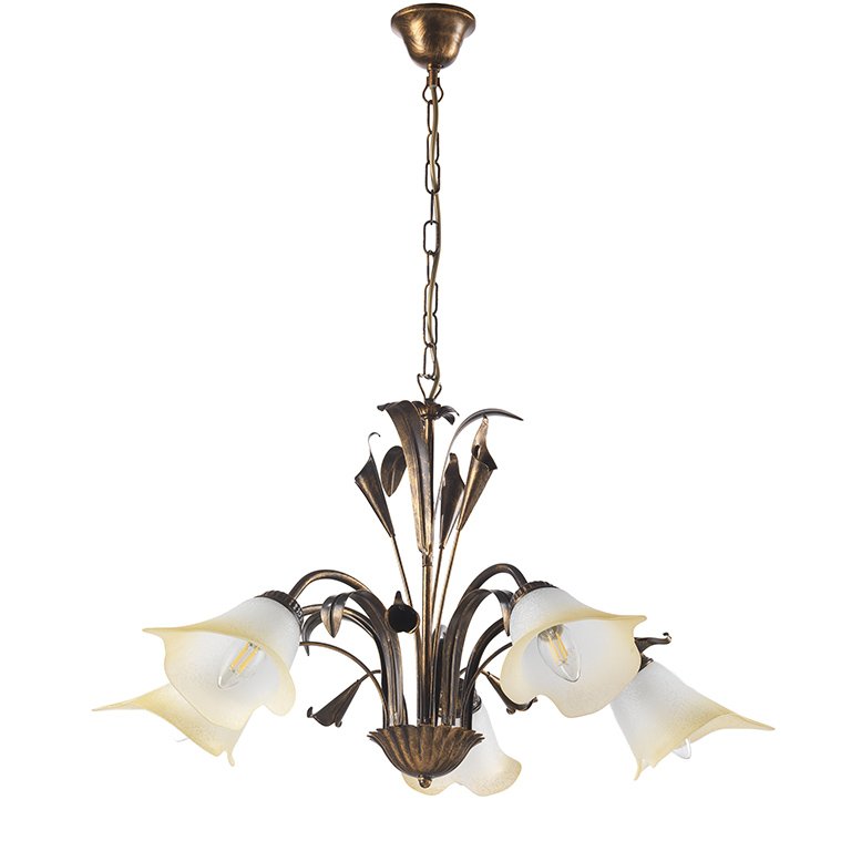 foto del prodotto 4722 5b lampadario lucrezia 5 luci bronzo