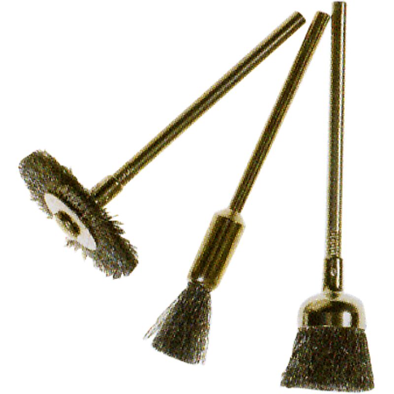 foto del prodotto 476.00 3 mini spazzole acciaio gambo 3 mm poggi