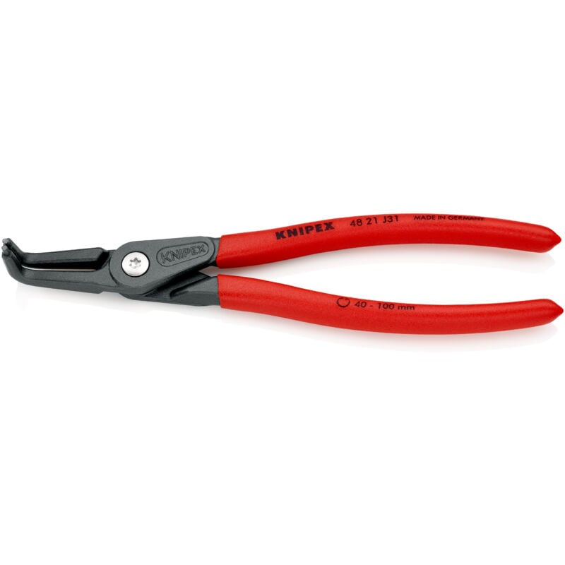 foto del prodotto 48 21 j31 pinza di precisione per anelli di sicurezza per anelli di sicurezza interni a fori rivestiti in resina sintetica antiscivolo bonderizzata