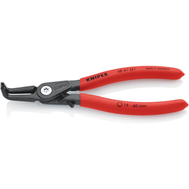 foto del prodotto 48 41 j21 pinza di precisione per anelli di sicurezza per anelli di sicurezza interni a fori rivestiti in resina sintetica antiscivolo bonderizzata