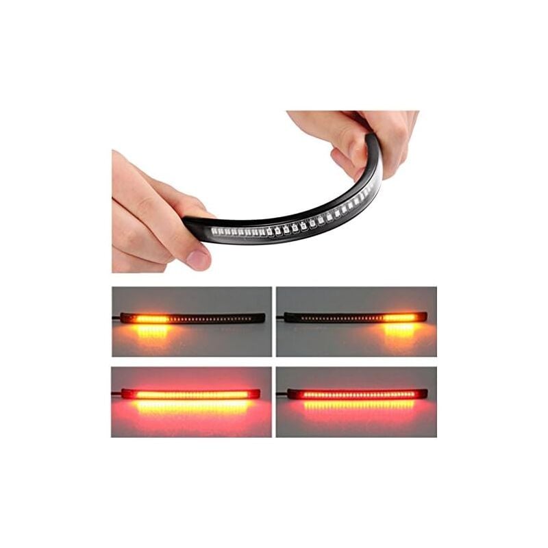 foto del prodotto 48 led luci freno per moto auto bici indicatori di direzione strisce luminose 12v