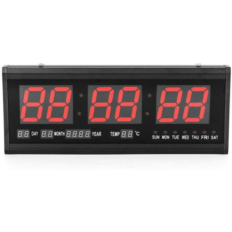 foto del prodotto 48 x 19 x 4 cm orologio da parete digitale a led elettronico, elegante calendario perpetuo, orologio da parete per studio, ufficio, camera da letto,