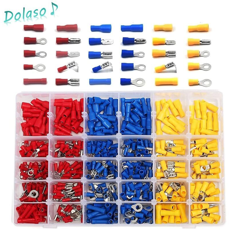 immagine 0 del prodotto 480 pezzi di terminali elettrici. terminali elettrici per auto. terminali a crimpare. girare. piatto femminile e maschile. occhielli e terminali ad