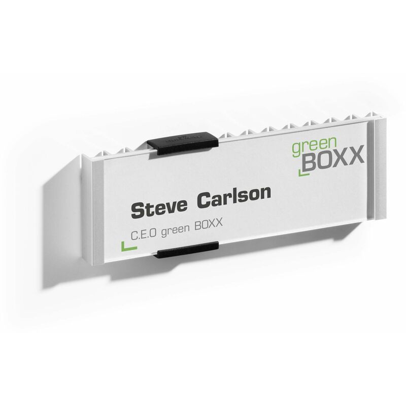 foto del prodotto 480023 info sign, targa fuoriporta, alluminio e acrilico, inserto 149 x 52.5 mm l x h , argento metallizzato - durable