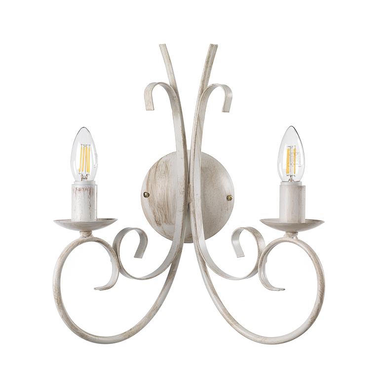 foto del prodotto 4885 ap2 applique pompei 2 luci bianco invecchiato