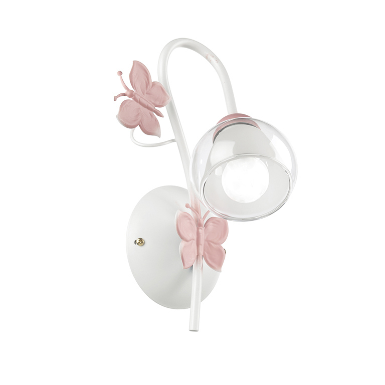 foto del prodotto 4924 ap1 applique butterfly bianco rosa 1 luce