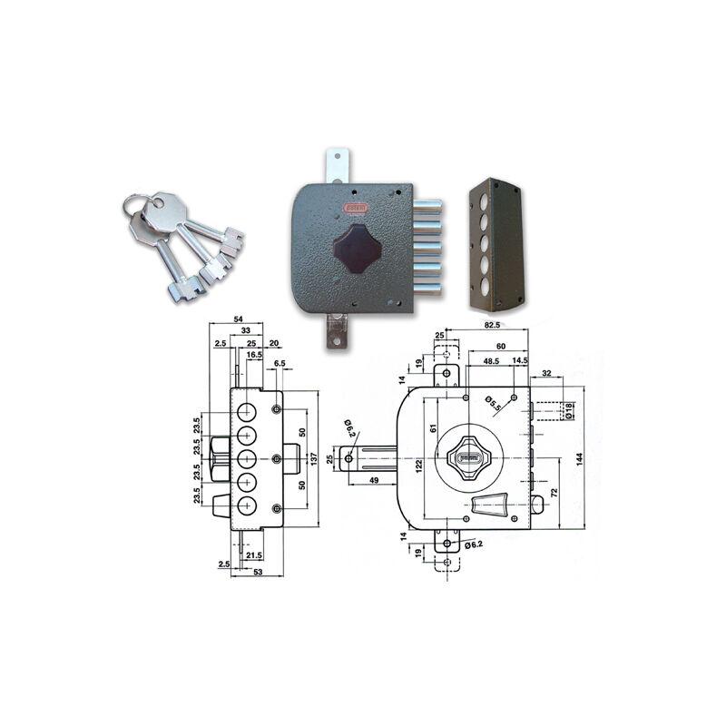 foto del prodotto 495 d serratura pompa tripl s a dx potent
