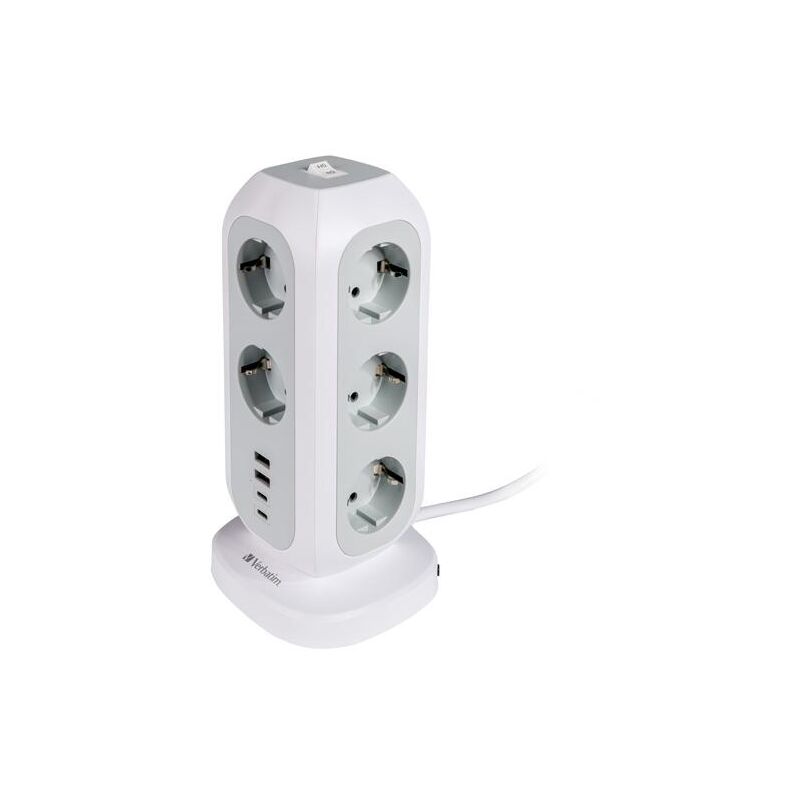 foto del prodotto 49547 base multipla 11 prese ac indoor white verbatim