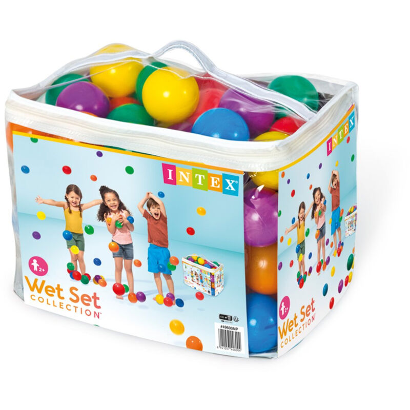 foto del prodotto 49600np set 100 palline fun ballz, plastica, multicolore, 8 cm intex