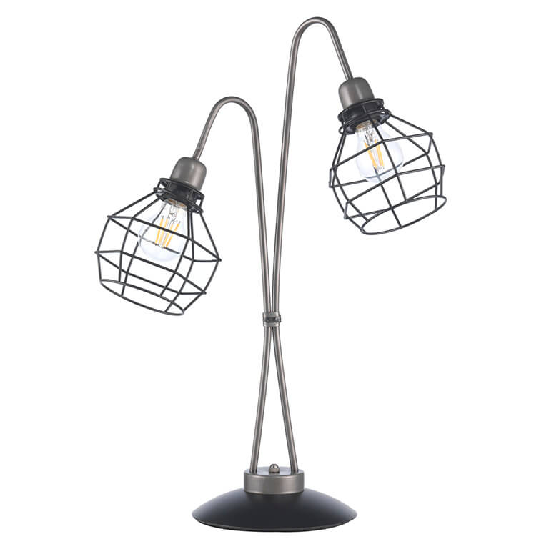 foto del prodotto 4974 lg lampada grande grid industrial 2xe27
