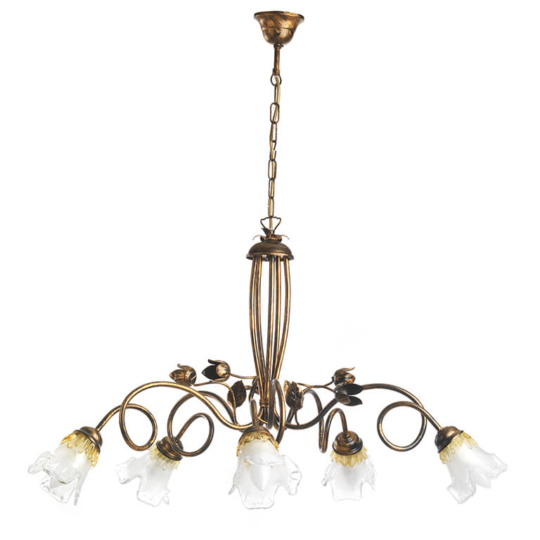 foto del prodotto 4984 5 lampadario arianna 5 luci bronzo
