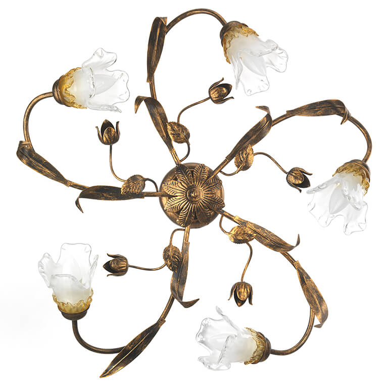 foto del prodotto 4984 pl5 plafoniera arianna 5 luci bronzo