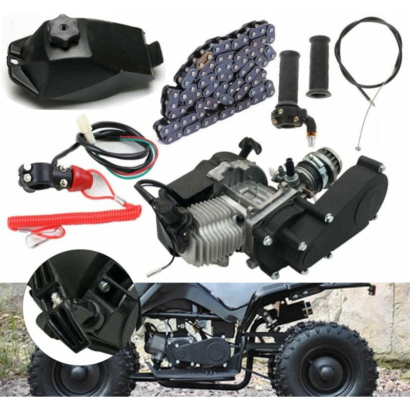 foto del prodotto 49cc motore a 2 tempi, 1.9kw 7000rpm motore a scoppio 49.85cc manico dirt bike cross 3ps moto pocket bike 2,7n.m per pocket bike atv o scooter mit