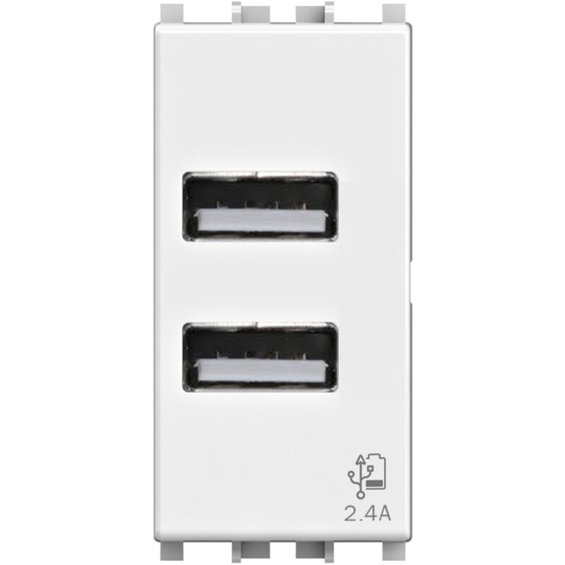 foto del prodotto 4box presa usb 2.4 ampere, compatibile con vimar arkè bianca