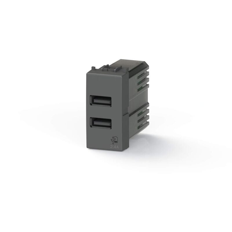 foto del prodotto 4box presa usb 2.4 ampere, compatibile con vimar ark grigio