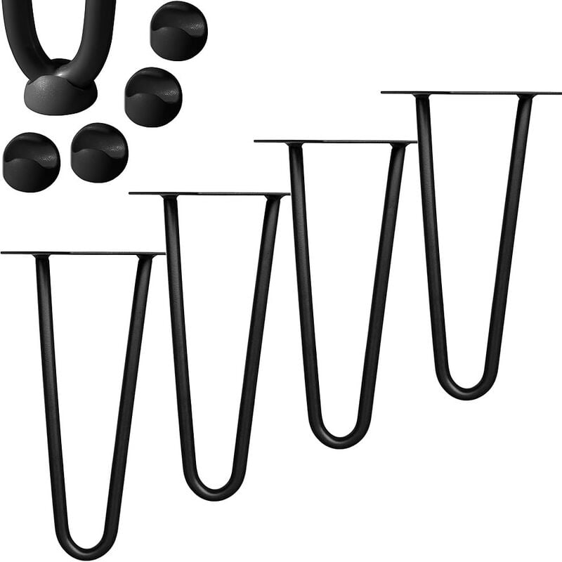 foto del prodotto 4er set gambe da tavolo 20cm forcina gambe 20cm gambe nero tabella runners tabella base melko