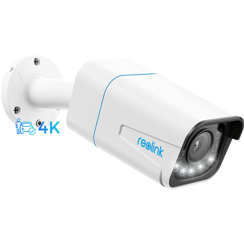 foto del prodotto 4k telecamera poe esterno con 5x zoom ottico, rilevamento di persone veicoli, videosorveglianza visione notturna a colori, time lapse, audio
