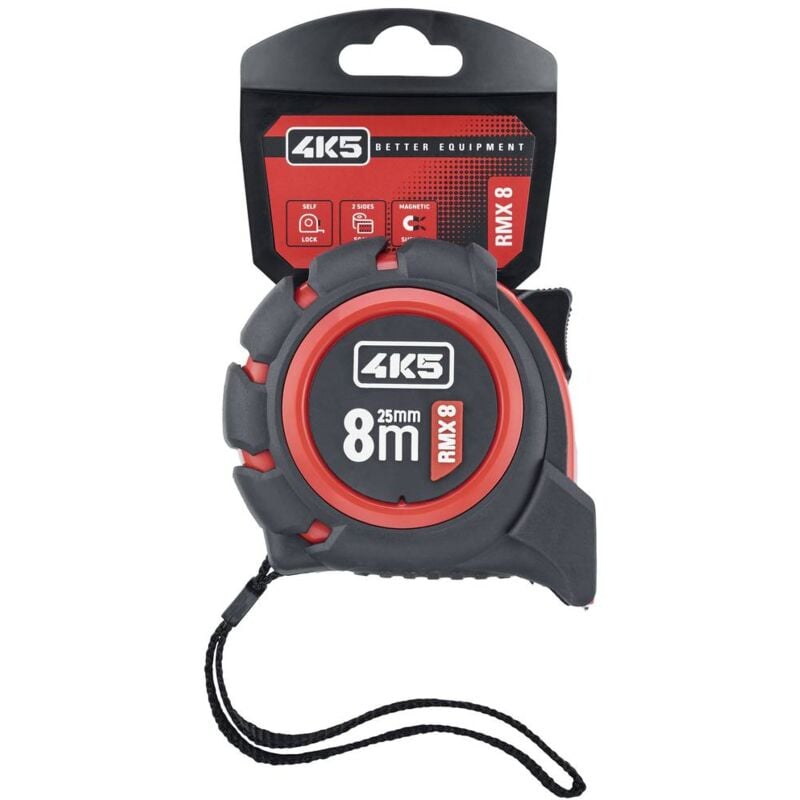 foto del prodotto 4k5 tools rmx 8 rollmeter 8m 606.100 8 metro a nastro 8 m