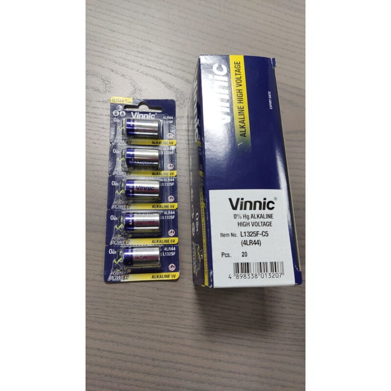 foto del prodotto 4lr44 batteria alcalina 6vdc 0 hg blister de 5 batterie vinnic 4lr44 bl5