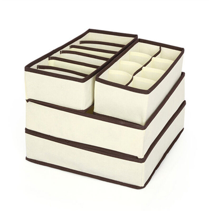 foto del prodotto 4pcs drawer organizer cloth storage box wardrobe clothes storage for bedroom drawer dividers for clothes bra socks etc.