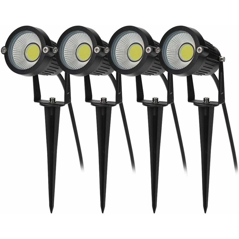 foto del prodotto 4pcs outdoor palo luce cob 5w 220v ip65 impermeabile faretto regolabile faretto led lampada da giardino illuminazione ulisem