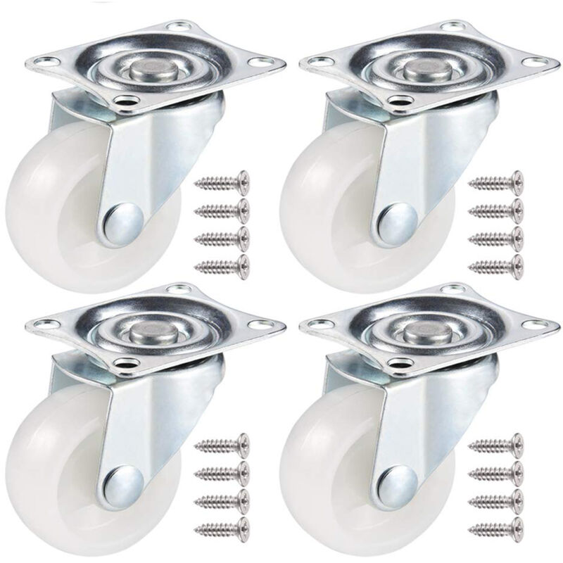 foto del prodotto 4pcs ruote per mobili, rotella di carico da 40 mm, ruota in gomma per carrelli fino a 80kg
