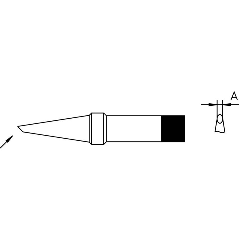 foto del prodotto 4ptbb8 1 punta di saldatura forma tonda, taglio sbieco dimensione punta 2.4 mm contenuto 1 pz. weller