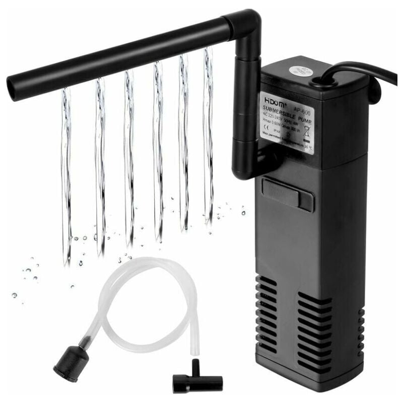 foto del prodotto 4w 600l h filtro per acquario con flusso d acqua filtro interno per acquario da 60l pompa filtro acquario con spugne filtranti per pesci bebusingoto