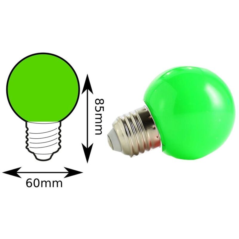 foto del prodotto 4w e27 green bulb e27 fiesta led bulb e27 colori jandei
