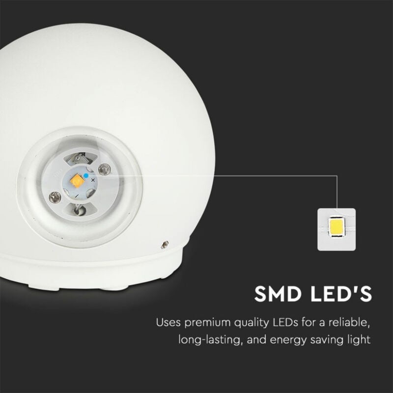 foto del prodotto 4w led lampada da parete corpo bianco rotondo ip65 3000k luce calda
