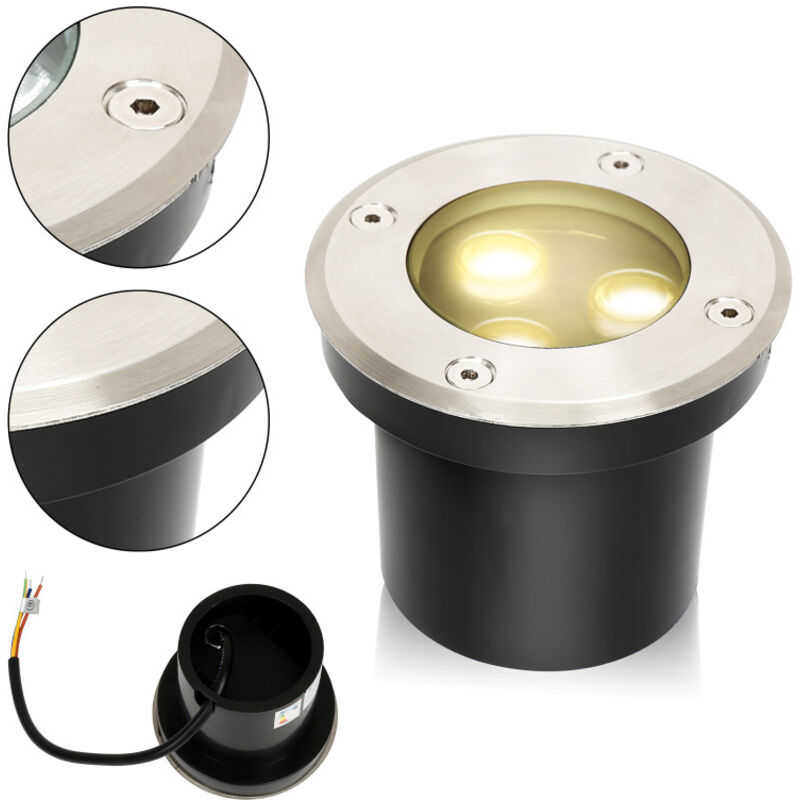 foto del prodotto 4x 3w luci sotterranee, lampada led bianca sotterranea per giardino, illuminazione esterna ip65 swanew
