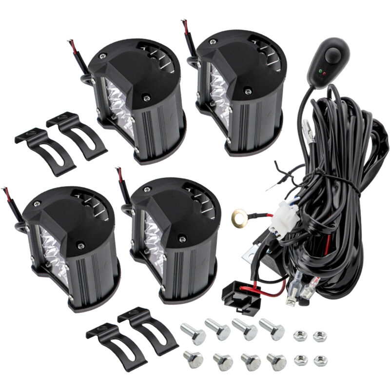 foto del prodotto 4x 4 led work light bar combo fog driving lamp wiring for car, atv, suv