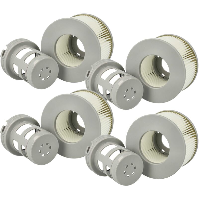 foto del prodotto 4x cartuccia filtro compatibile con mspa premium piscina, pompa filtro filtro dell acqua grigio bianco vhbw