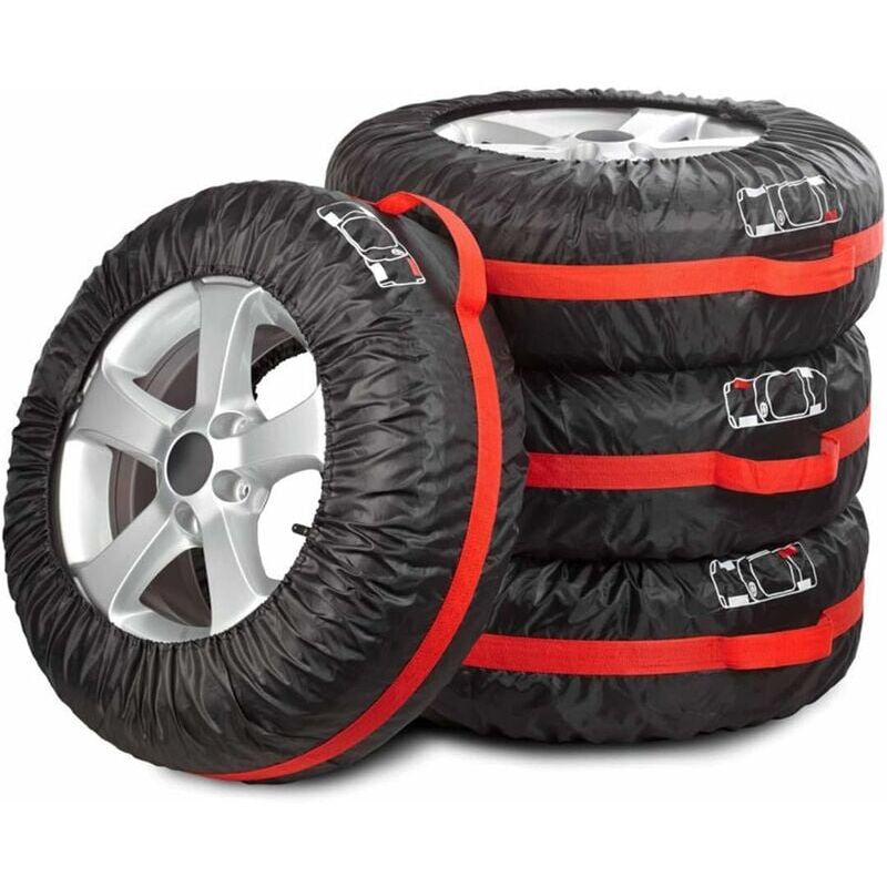 foto del prodotto 4x copertura pneumatici auto borsa di protezione e stoccaggio per ruota di scorta diametro 66cm con cinghia regolabile e maniglia