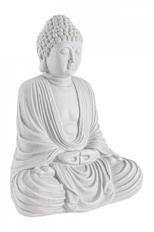 foto del prodotto 4x decorazione buddha seduto bianco 33,5x25x42