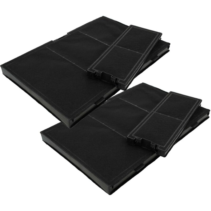 foto del prodotto 4x filtri compatibile con siemens lc98kpp60 01, lc98kpp60, lc98klv60 04, lc98klv60 03 cappe aspiranti - 4x filtro ai carboni attivi - vhbw