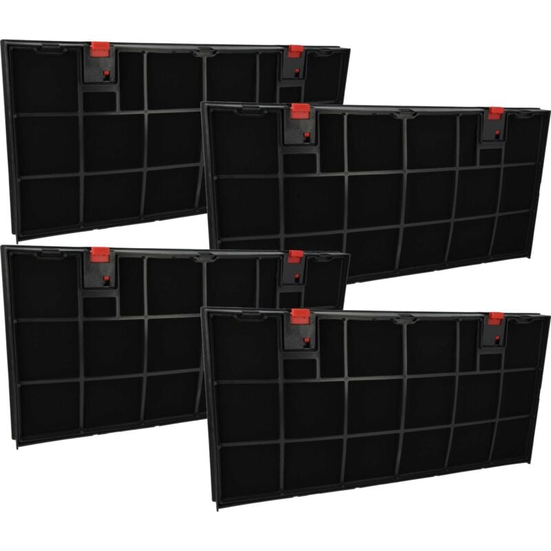 foto del prodotto 4x filtro a carboni attivi compatibile con arthur martin afc935n, 642.90-1, 942917801, 942925001, afc935 cappe aspiranti - 43 x 21,2 x 2,7 cm - vhbw