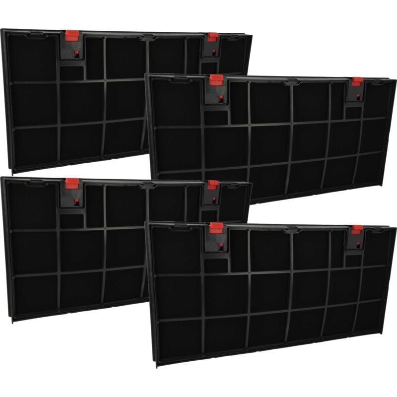 foto del prodotto 4x filtro a carboni attivi compatibile con bauknecht dfh2360ws, dfh3360, dfh3360br, dfh3360sw, dfh3360ws cappe aspiranti - 43 x 21,2 x 2,7 cm - vhbw