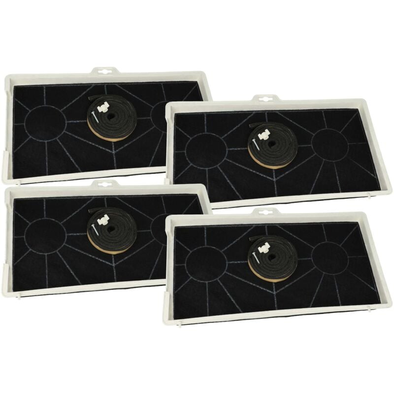 foto del prodotto 4x filtro a carboni attivi compatibile con bosch dhl545sgb 02, dhl545sgb 01, dhl545s 07, dhl545sgb 03 cappe aspiranti materiale di montaggio - vhbw