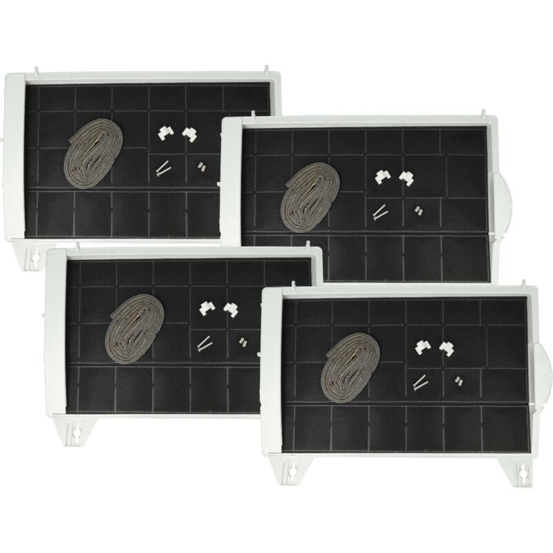 foto del prodotto 4x filtro a carboni attivi compatibile con bosch dhu650uff 02, dhu652u 01, dhu650u 01, dhu650uff 01 cappe aspiranti - 45 x 32 x 4 cm - vhbw