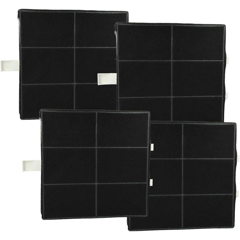 foto del prodotto 4x filtro a carboni attivi compatibile con bosch dke965mbr, dke995ebr, drz94uc cappe aspiranti 22,2 x 22,2 x 2,4 cm vhbw