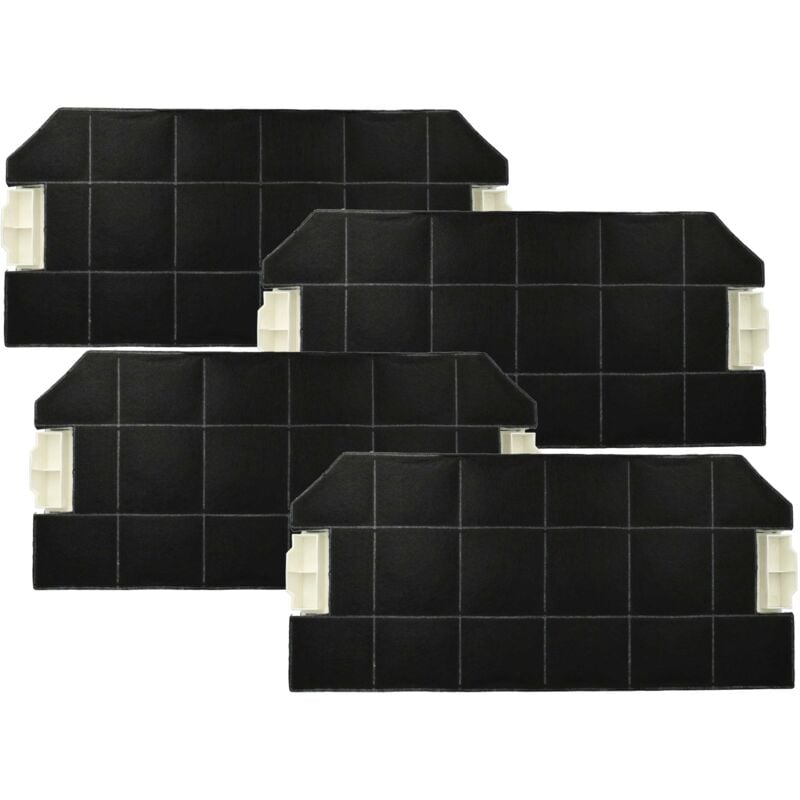 foto del prodotto 4x filtro a carboni attivi compatibile con k ppersbusch edip6790, dwzkb1b, edip6780, dwfkb1a, dwfkb1b cappe aspiranti - 49,6 x 23 x 3 cm - vhbw
