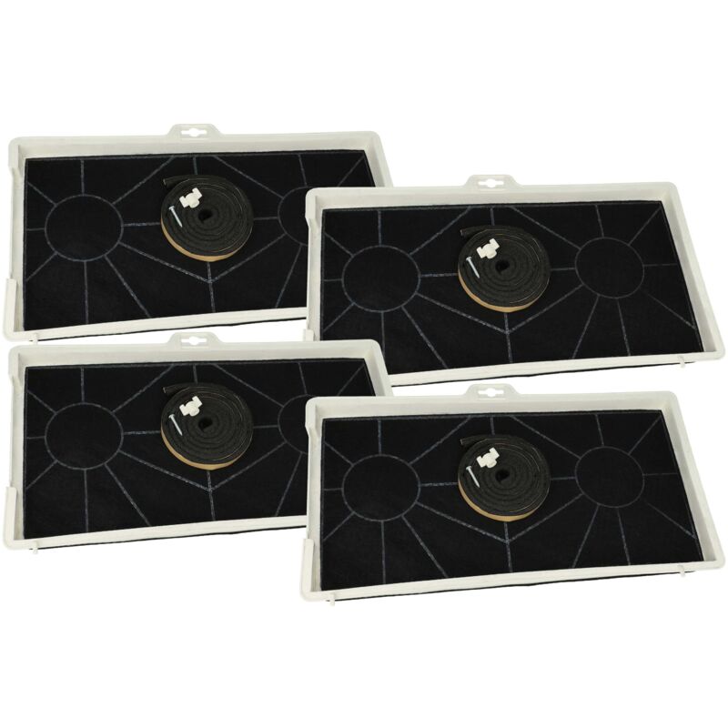 foto del prodotto 4x filtro a carboni attivi sostituisce siemens lz73050, 00571888, 00571854, 00465577 per cappe aspiranti materiale di montaggio vhbw