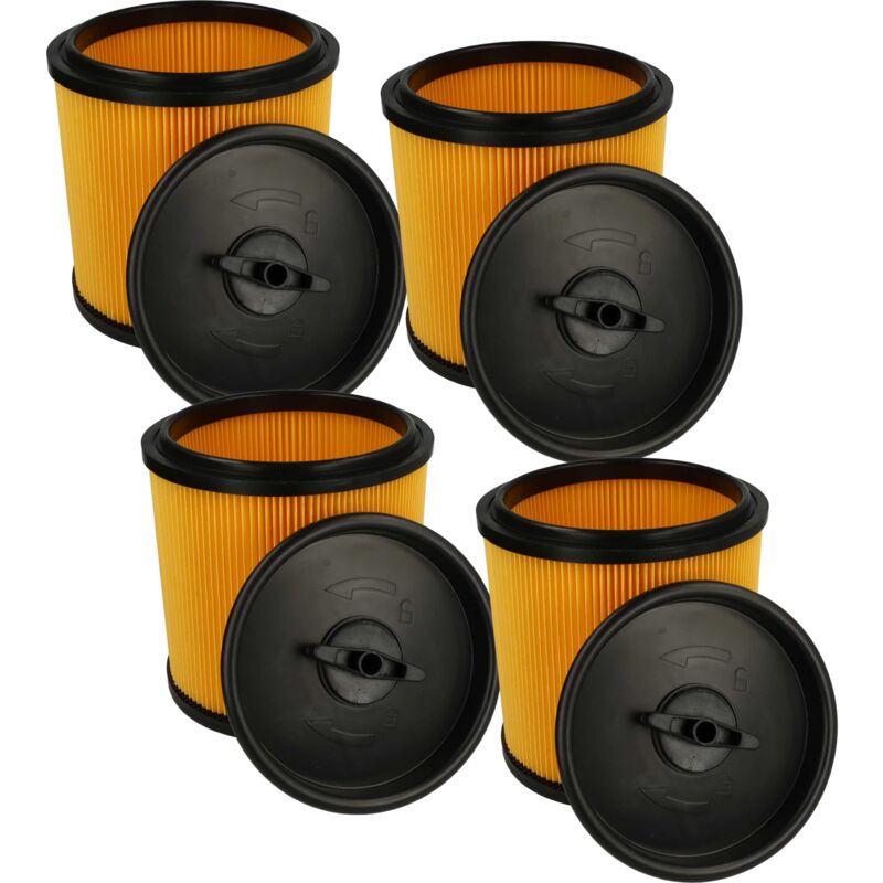 foto del prodotto 4x filtro a pieghe piatte compatibile con dexter vod 1530 swc 30l, vq 1420 sfd 20l aspirapolvere - nero / giallo - vhbw