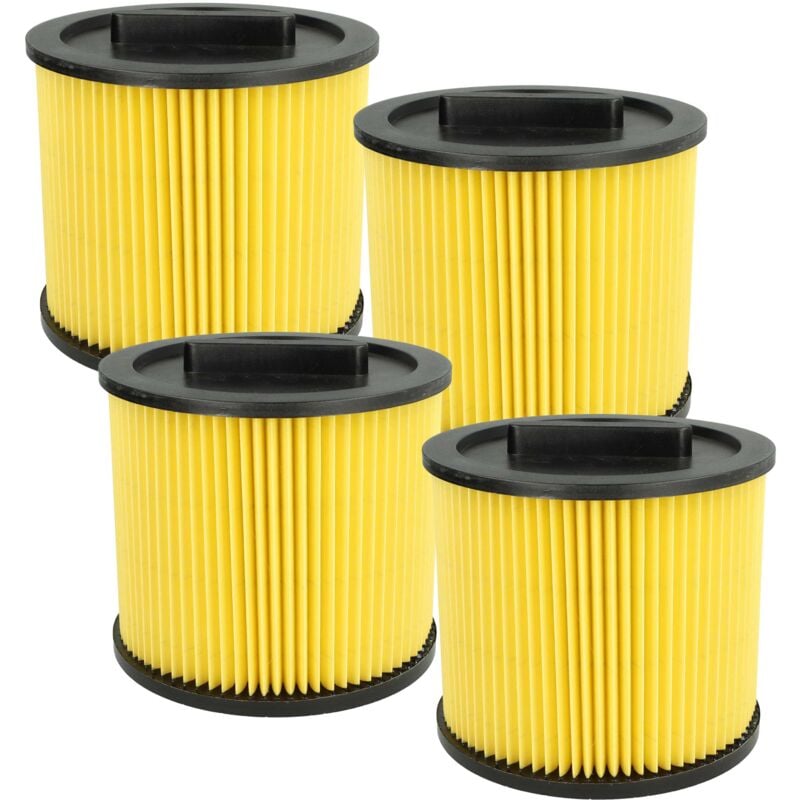 foto del prodotto 4x filtro a pieghe piatte compatibile con thomas inox 1250 s, 1445 s, 1520 plus, 1530, 1220, 1243 aspirapolvere giallo nero vhbw